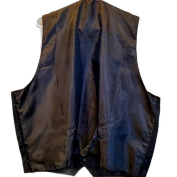 Western Black Genuine Suede Leather Vest | Motorcycle |  2XL - Picture 3 of 6
